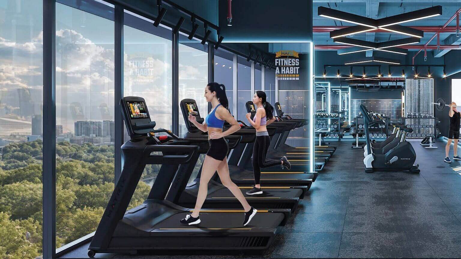 Sky-view fitness gym