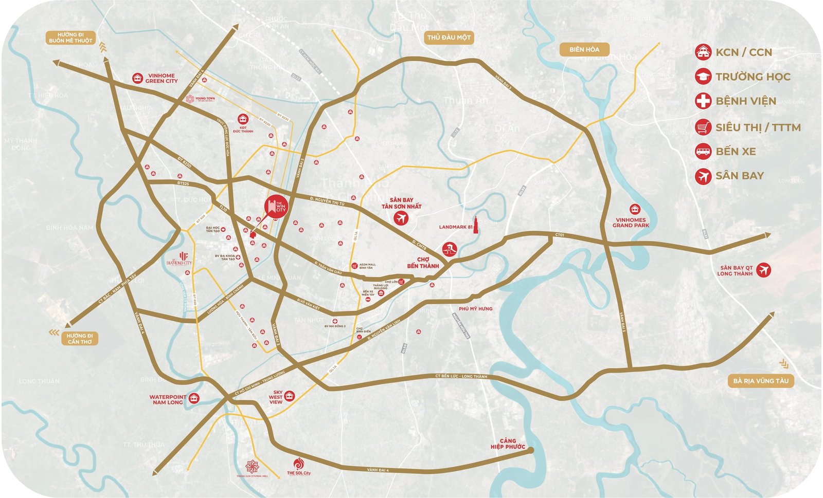 The Win City — regional connections map